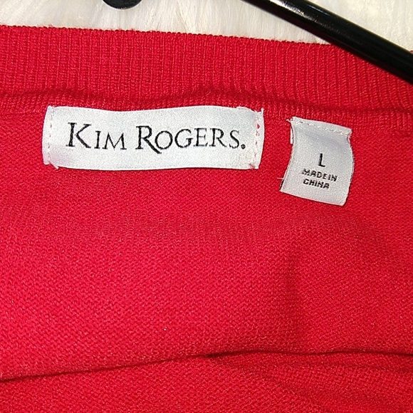 NWOT✨Kim Rogers Long-Sleeve Red Sweater Top sz L - Picture 8 of 8